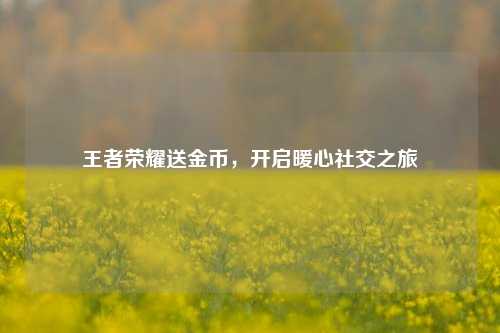 王者荣耀送金币，开启暖心社交之旅