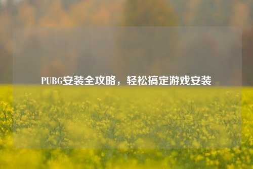 PUBG安装全攻略，轻松搞定游戏安装
