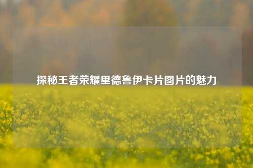 探秘王者荣耀里德鲁伊卡片图片的魅力