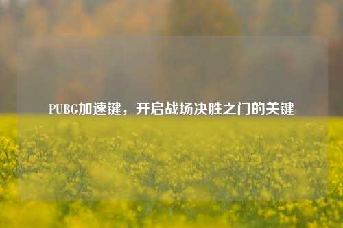 PUBG加速键，开启战场决胜之门的关键