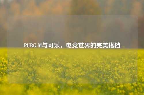 PUBG M与可乐，电竞世界的完美搭档