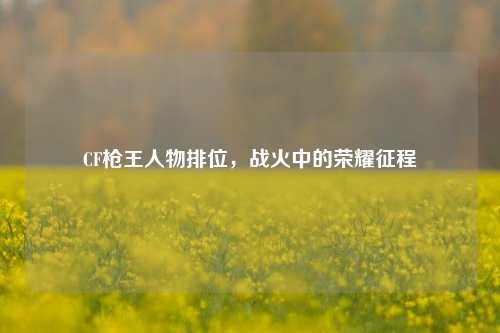 CF枪王人物排位，战火中的荣耀征程