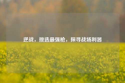 逆战，挑选最强枪，探寻战场利器