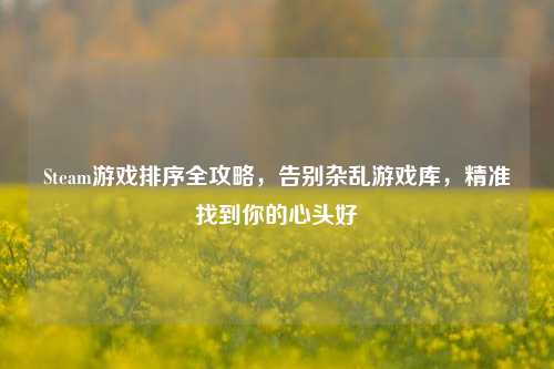 Steam游戏排序全攻略，告别杂乱游戏库，精准找到你的心头好