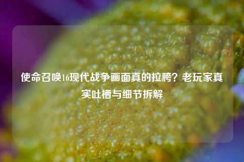 使命召唤16现代战争画面真的拉胯？老玩家真实吐槽与细节拆解
