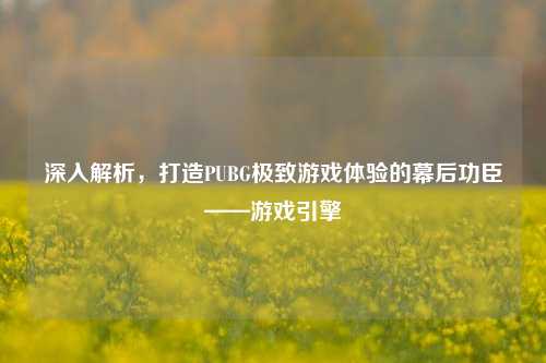 深入解析，打造PUBG极致游戏体验的幕后功臣——游戏引擎