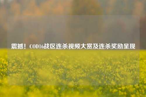 震撼！COD16战区连杀视频大赏及连杀奖励呈现