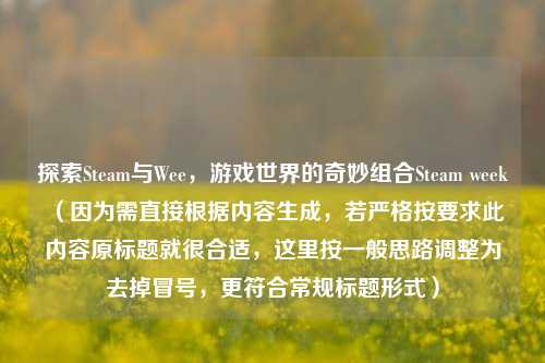 探索Steam与Wee，游戏世界的奇妙组合Steam week （因为需直接根据内容生成，若严格按要求此内容原标题就很合适，这里按一般思路调整为去掉冒号，更符合常规标题形式）