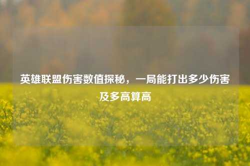 英雄联盟伤害数值探秘，一局能打出多少伤害及多高算高