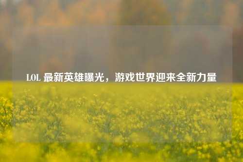 LOL 最新英雄曝光，游戏世界迎来全新力量