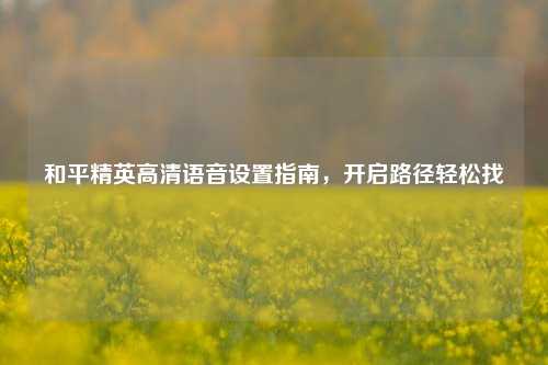 和平精英高清语音设置指南，开启路径轻松找