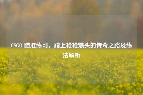 CSGO 瞄准练习，踏上枪枪爆头的传奇之路及练法解析