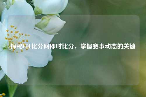 探秘LOL比分网即时比分，掌握赛事动态的关键