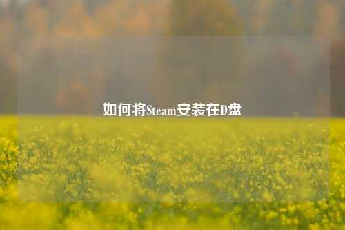 如何将Steam安装在D盘