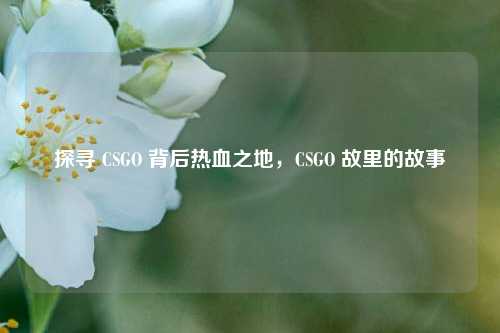 探寻 CSGO 背后热血之地,CSGO 故里的故事