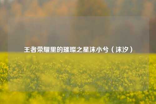王者荣耀里的璀璨之星沫小兮（沫汐）