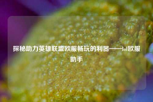 探秘助力英雄联盟欧服畅玩的利器——lol欧服助手