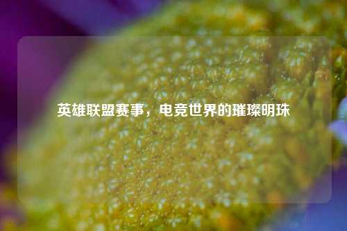 英雄联盟赛事,电竞世界的璀璨明珠