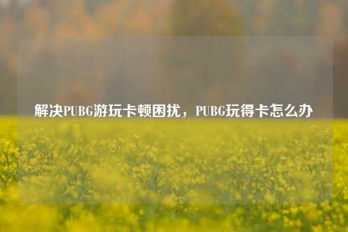 解决PUBG游玩卡顿困扰,PUBG玩得卡怎么办